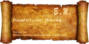 Baumholczer Maxima névjegykártya